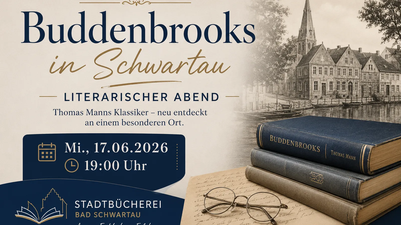 „Buddenbrooks in Schwartau“: Literarischer Abend in der Stadtbücherei am Mittwoch, 17. Juni 2026