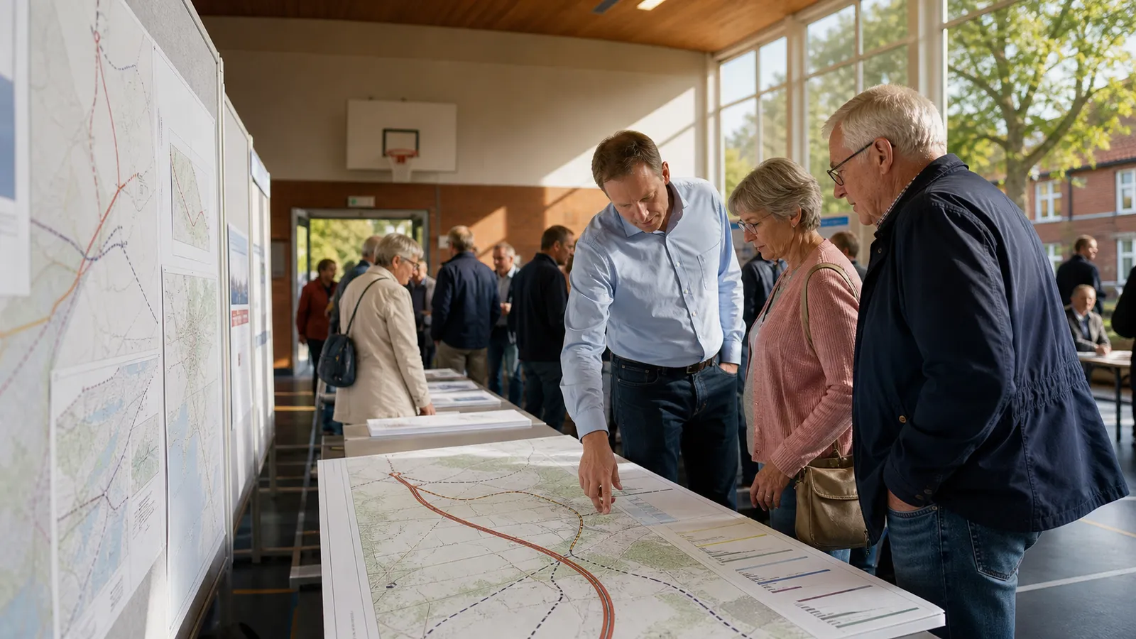 Symbolisches Hero-Bild einer Bürgerinformation zu Planunterlagen für die Fehmarnbelt-Hinterlandanbindung in Bad Schwartau.