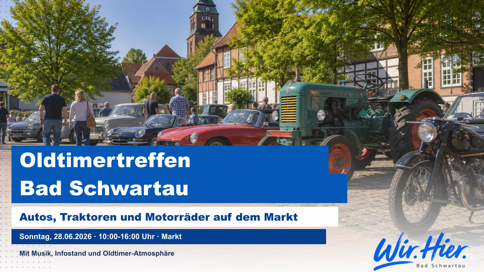Eventposter für das Oldtimertreffen auf dem Bad Schwartauer Markt.