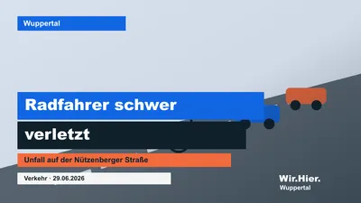 Symbolisches Hero-Bild einer abschüssigen Wuppertaler Straße mit Fahrradspur und geparkten Autos.