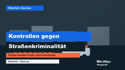Symbolisches Hero-Bild einer abendlichen Kontrollstelle in der Wuppertaler Innenstadt ohne erkennbare Gesichter.
