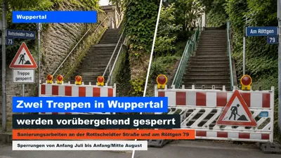 Zwei gesperrte Treppen in Wuppertal