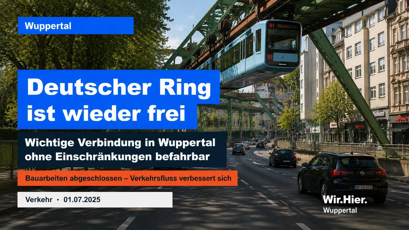 Wuppertal Neuer Verkehrsfluss nach Bauarbeiten