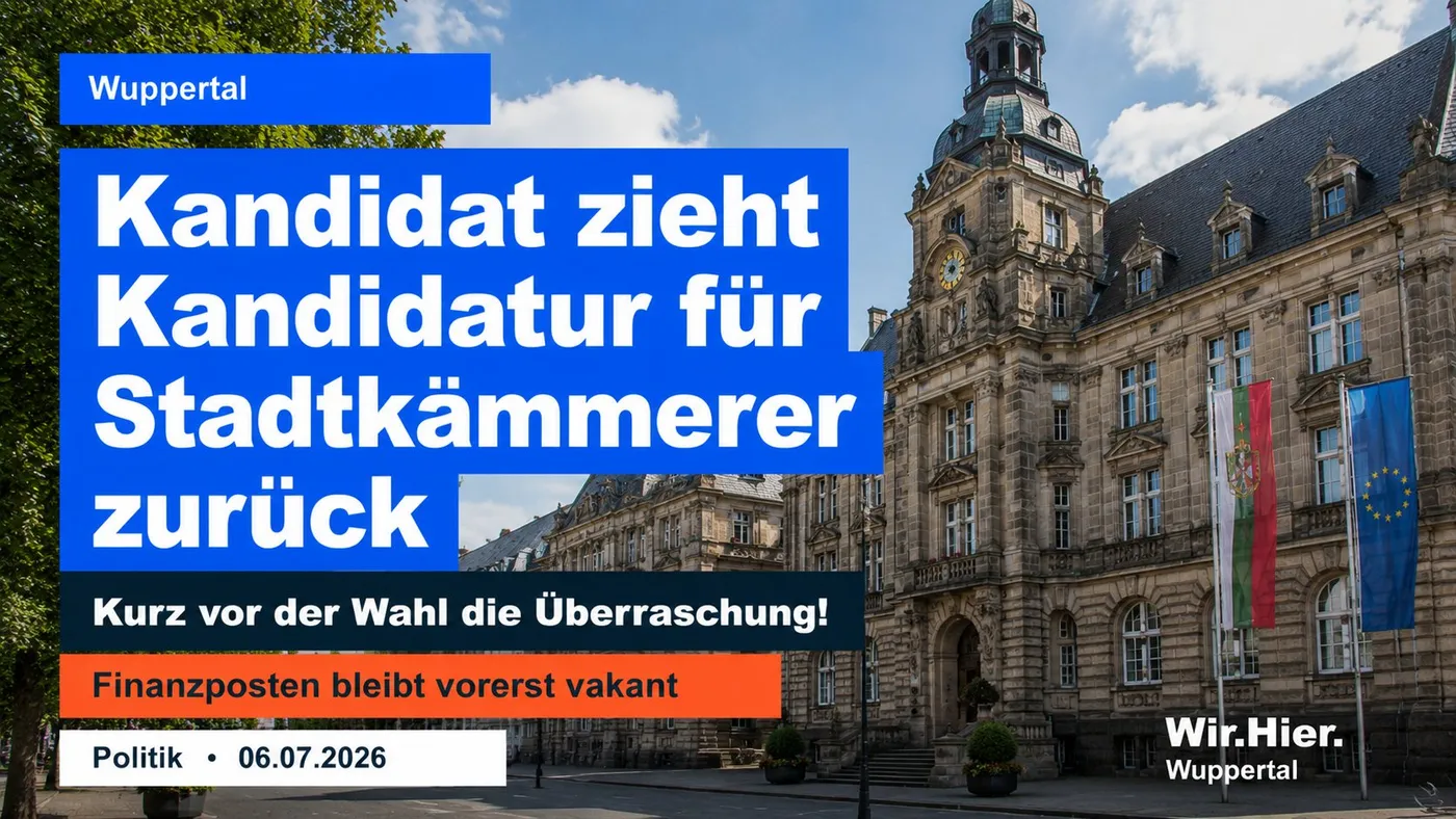 Wuppertal Kandidat zieht Kandidatur für Stadtkämmerer zurück