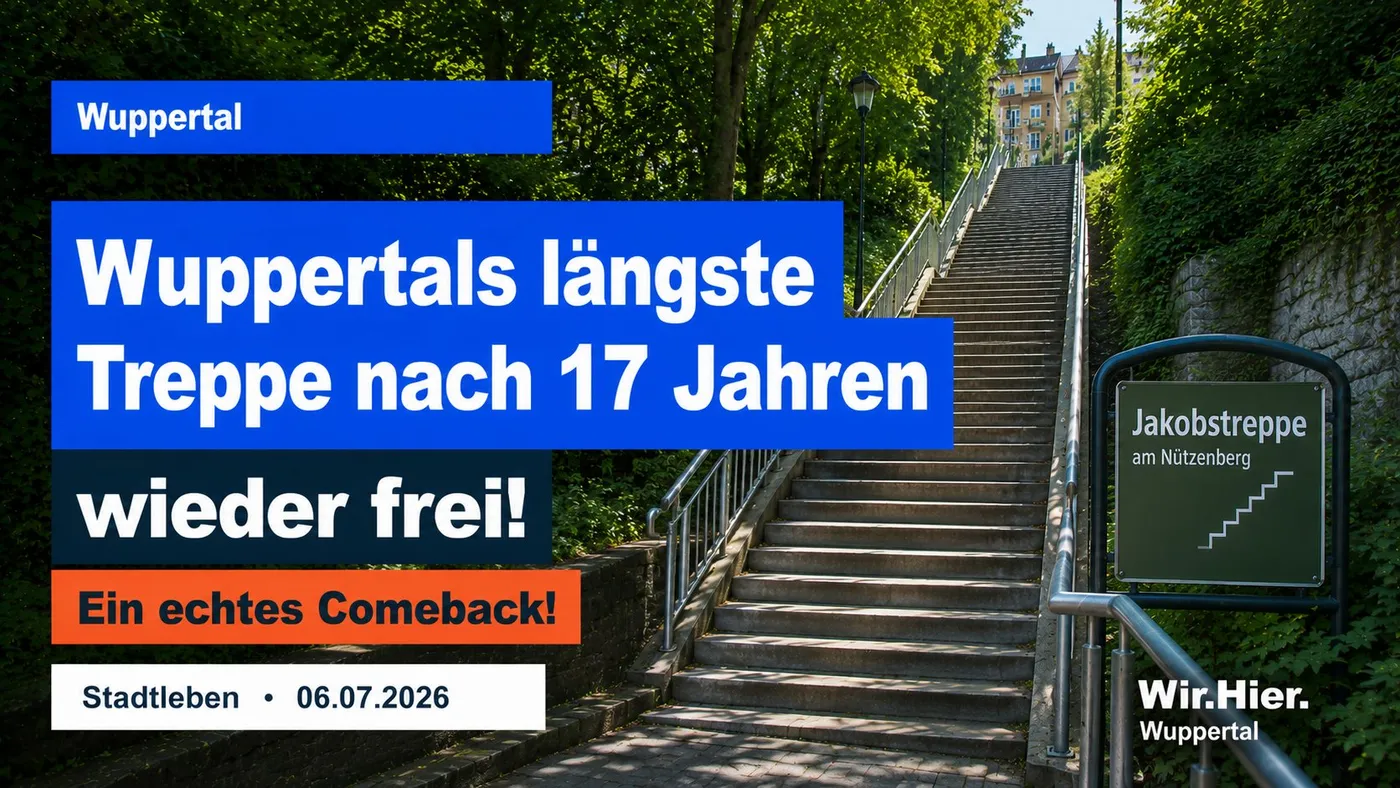 Wuppertals längste Treppe nach 17 Jahren wieder frei!